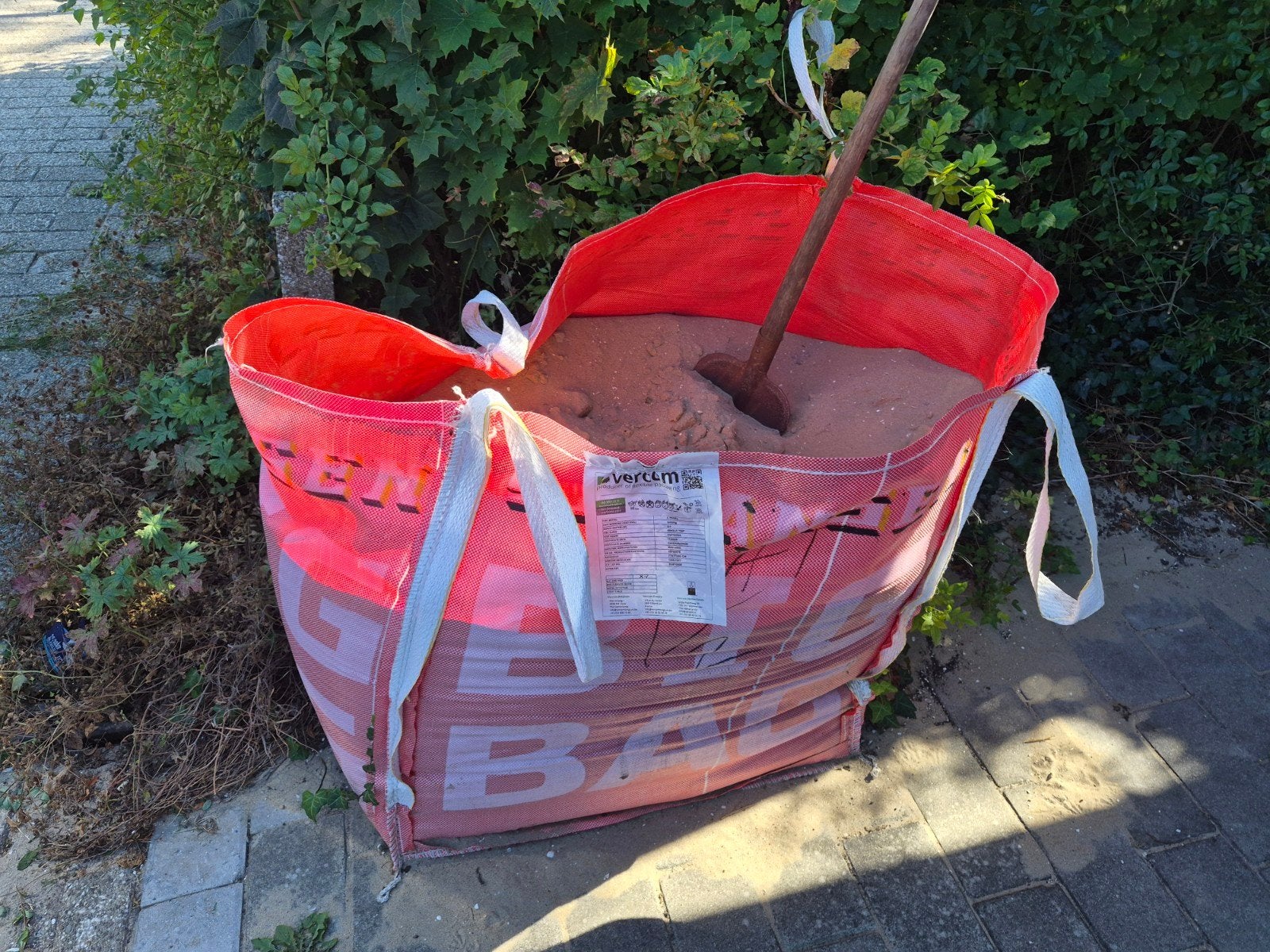 Grote big bag met ophoogzand, Tuin en Terras, Ophalen of Verzenden, Gebruikt, Ophoogzand