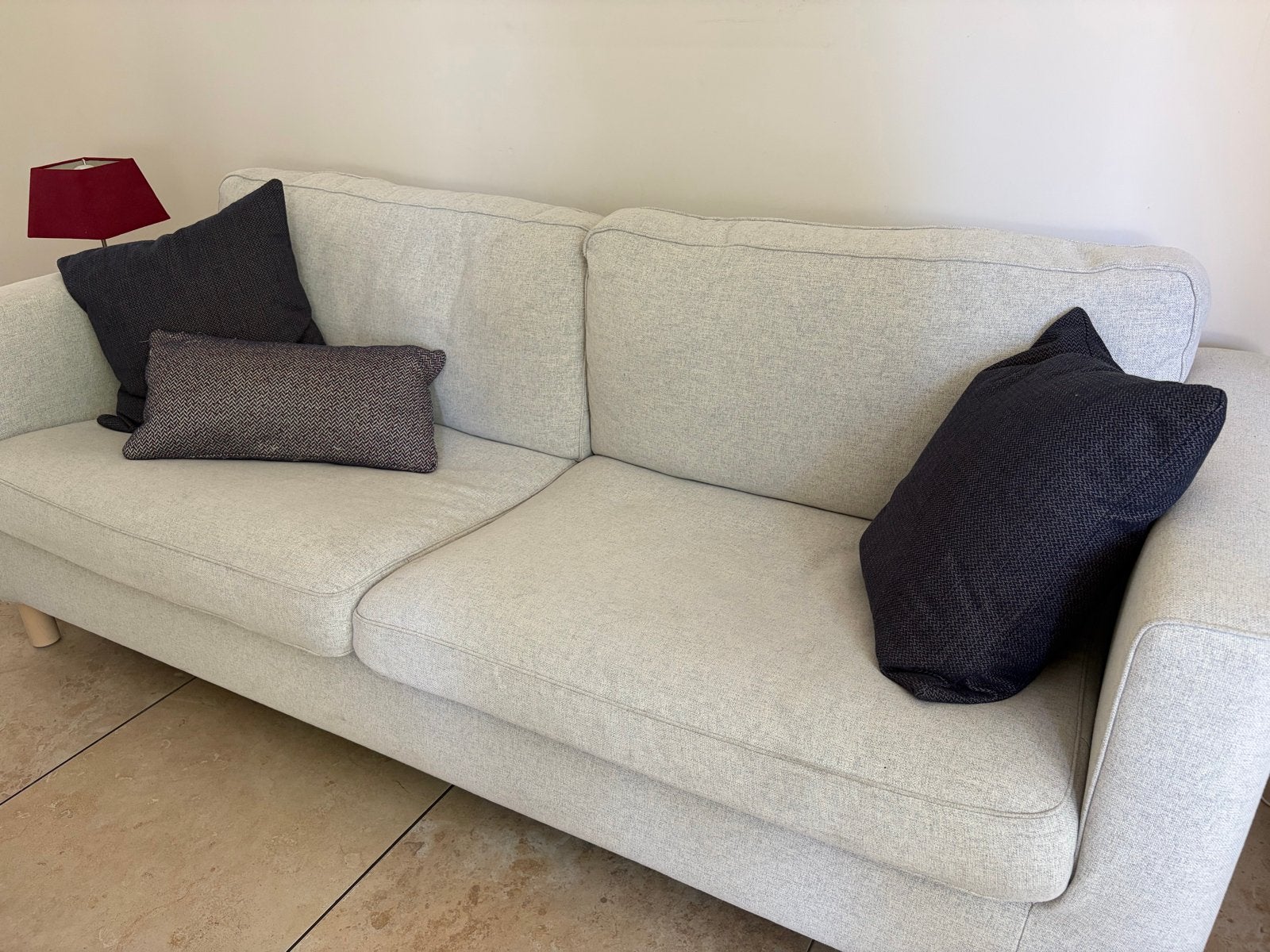 IKEA PÄRUP 3-zitsbank - Gunnared beige zgan, Ophalen, Driepersoons, 75 tot 100 cm, Zo goed als nieuw
