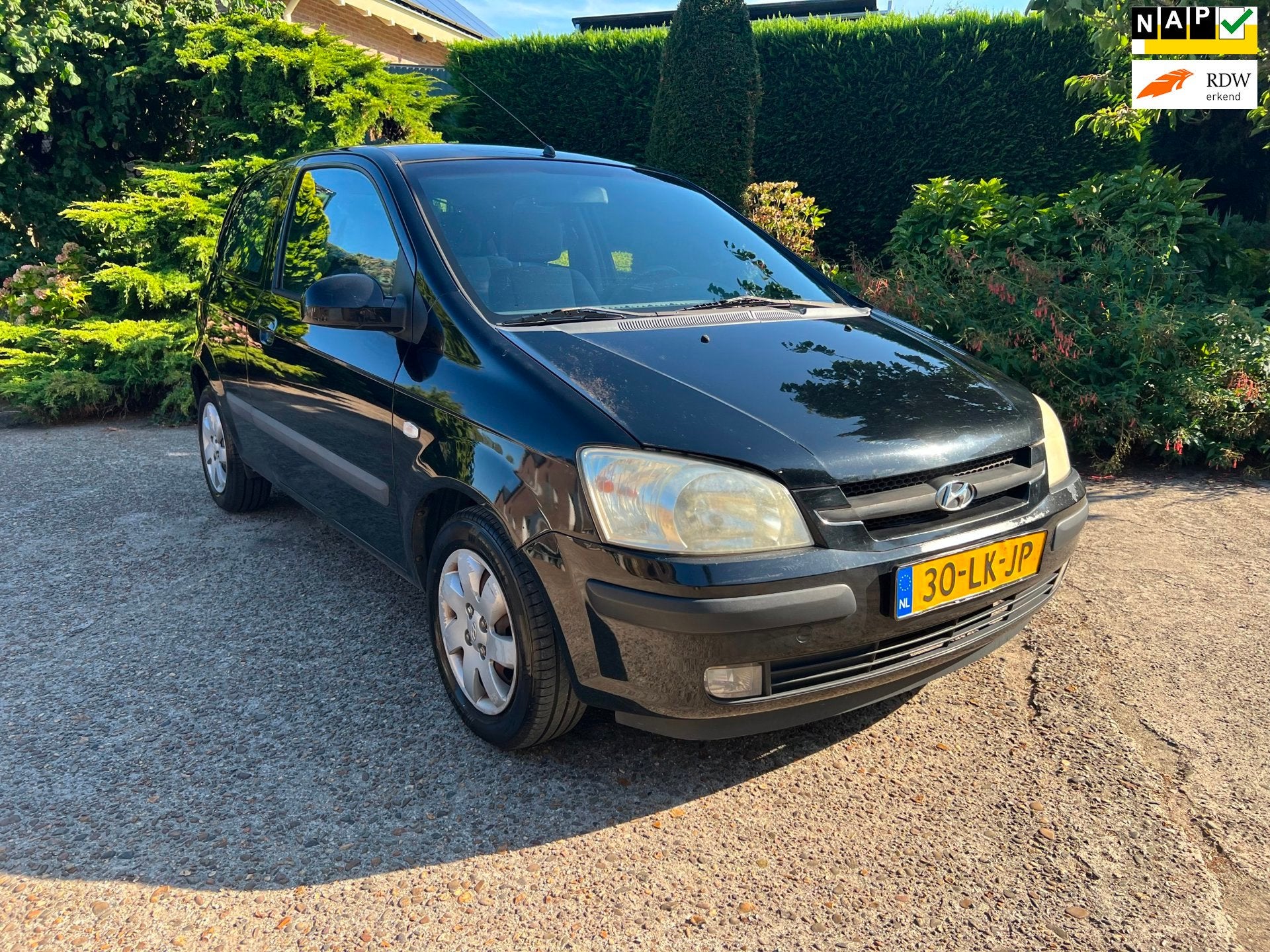 Hyundai Getz 1.3i GLS, NAP, Airco, APK 01-2027 Inruilkoopje!, Auto's, Voorwielaandrijving, 4 cilinders, 82 pk, Zwart