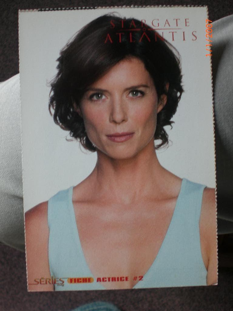 kaart Torri Higginson ( Stargate Atlantis, Verzamelen, Ophalen of Verzenden, 1980 tot heden, Ongelopen, Sterren en Beroemdheden