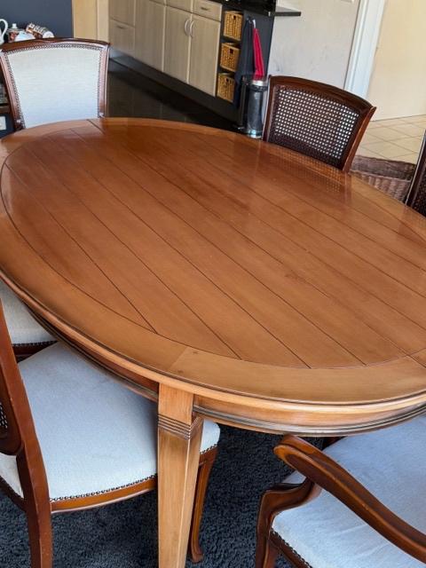 Luxe klassieke (uitklap) tafel met bijpassende stoelen, Ophalen, Gebruikt, 200 cm of meer, 50 tot 100 cm