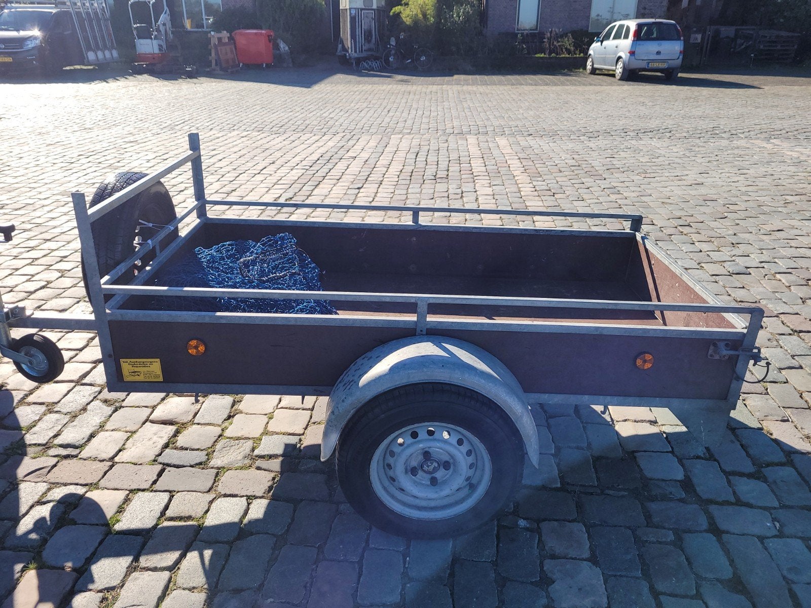 Mooie fabrieksaanhanger gegalvaniseerd 197x100 cm 170 kg., Doe-het-zelf en Verbouw, 100 liter of meer, Ophalen, Gebruikt, Overige typen