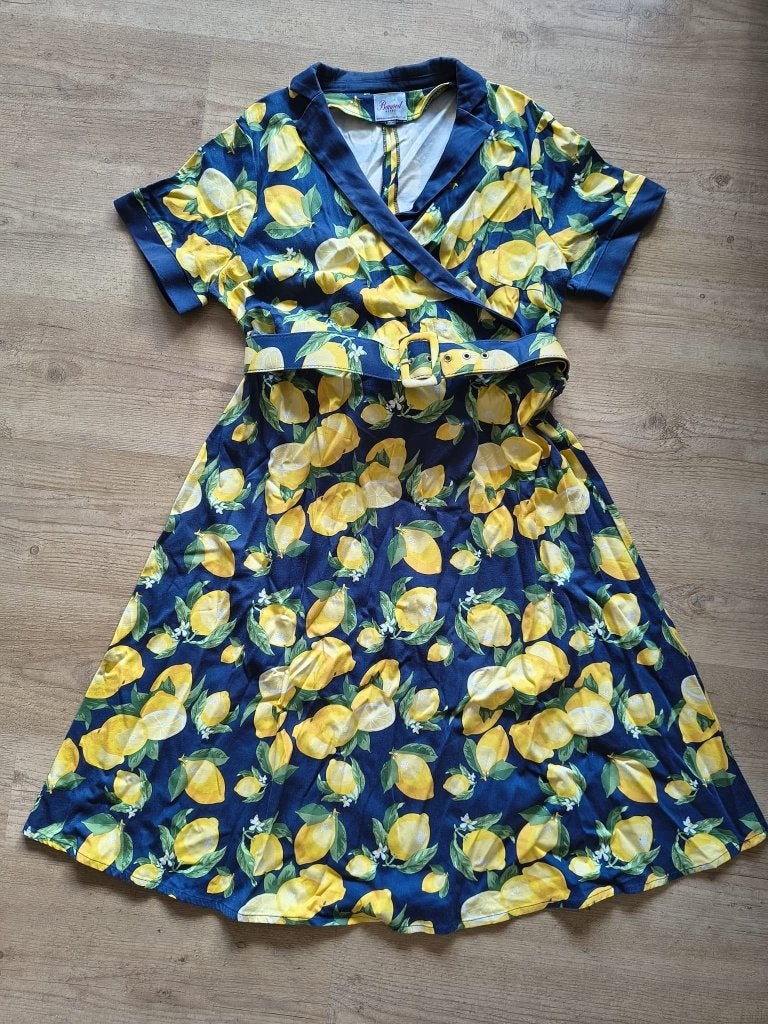 Swingdress Banned Retro, Blauw, Maat 46/48 (XL) of groter, Ophalen of Verzenden, Banned Retro
