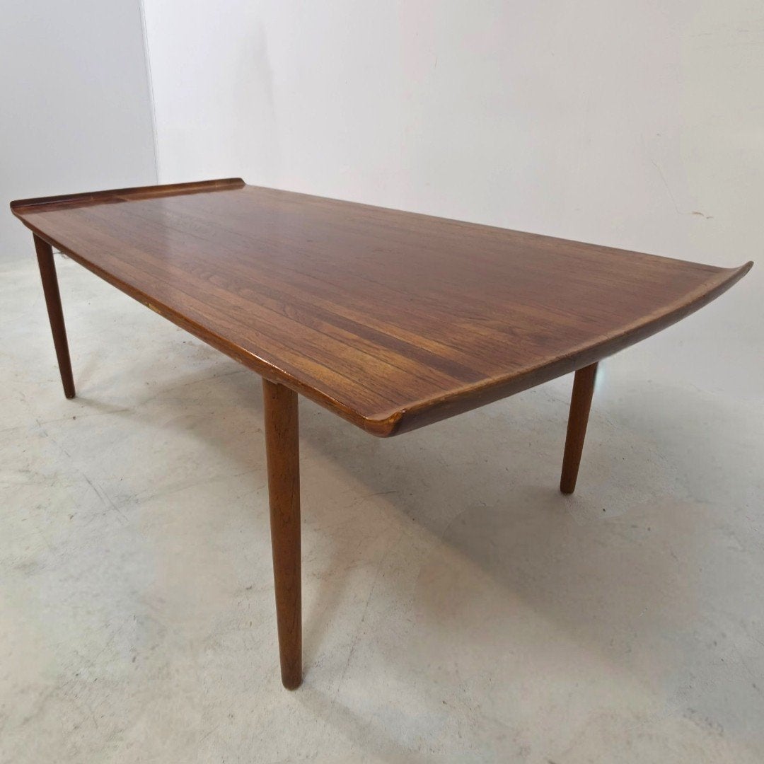 Deense Design Salontafel Teak Vintage 70s mid century, Huis en Inrichting, Tafels | Salontafels, Ophalen, 100 tot 150 cm, 50 tot 100 cm