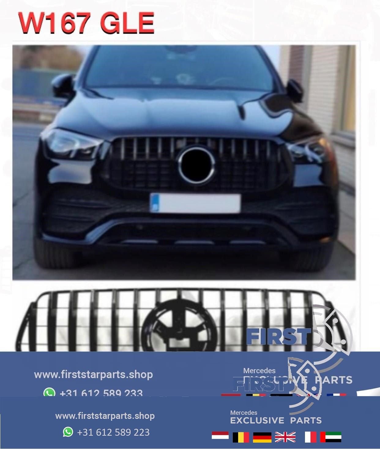W167 C167 GLE KLASSE AMG GT LINE GRIL 2018-2022 PANAMERCANA, Gebruikt, -, Ophalen of Verzenden, -