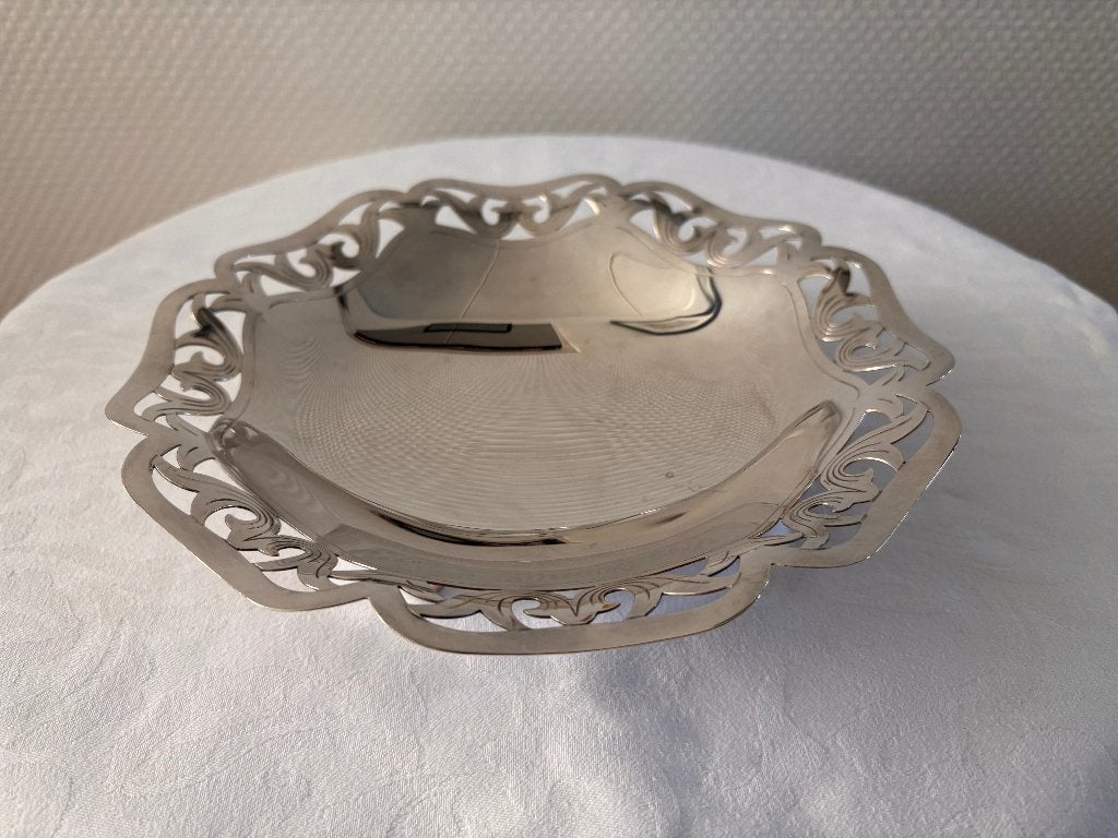 Art Deco verzilverd metalen schaaltje op pootjes, WMF Ikora., Ophalen of Verzenden