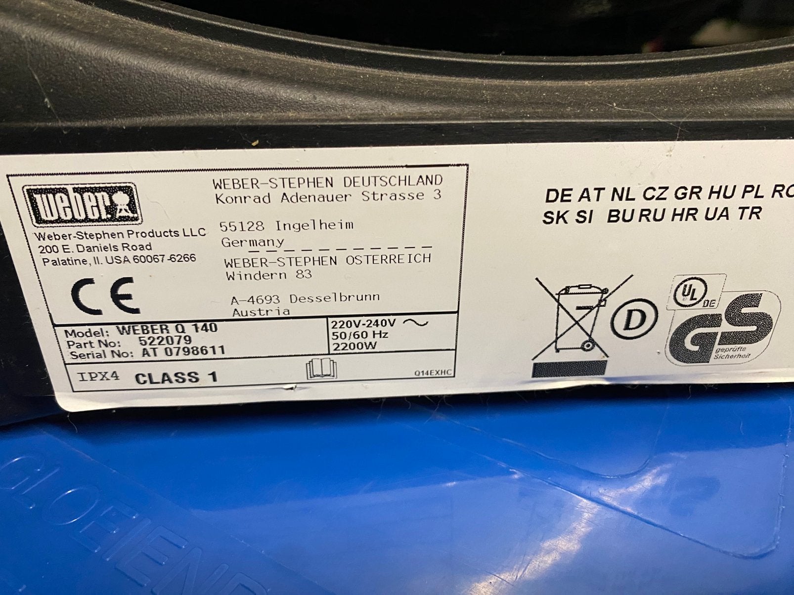 Weber BBQ Q 140, Ophalen of Verzenden, Gebruikt, Elektrisch