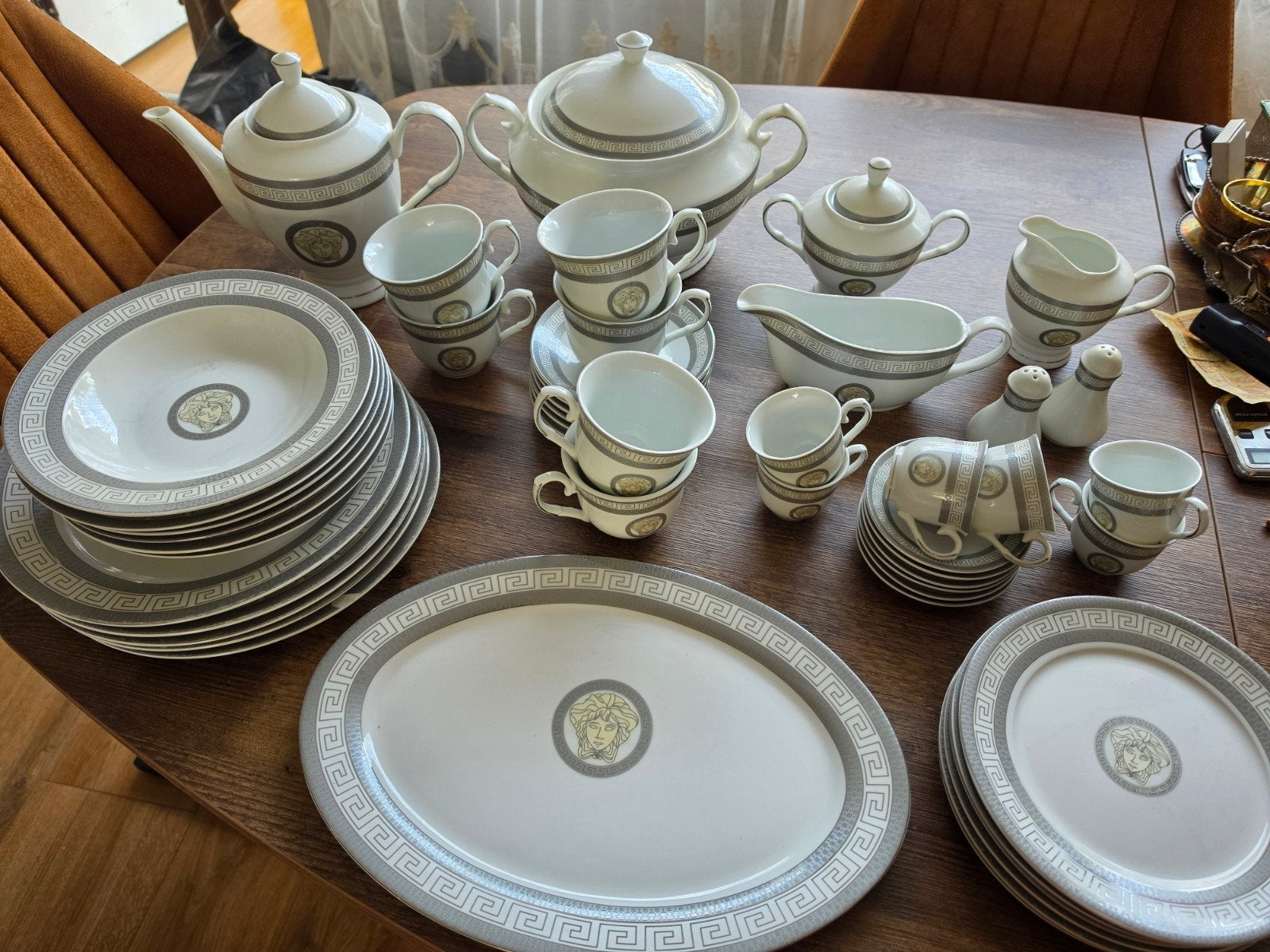 Versace stijl servies - Compleet eet- en theeservies, Gebruikt, Overige merken, Ophalen of Verzenden, Modern
