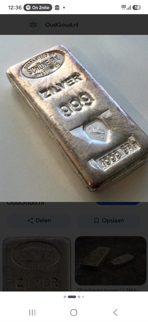 Zilverbaren, Postzegels en Munten, Ophalen of Verzenden, Zilver
