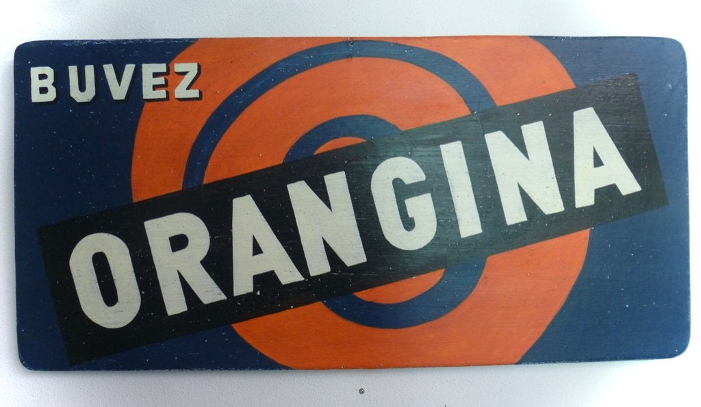 Houten Frans reclame bord / Orangina / Frankrijk / frisdrank, Reclamebord, Ophalen of Verzenden, Zo goed als nieuw, B6