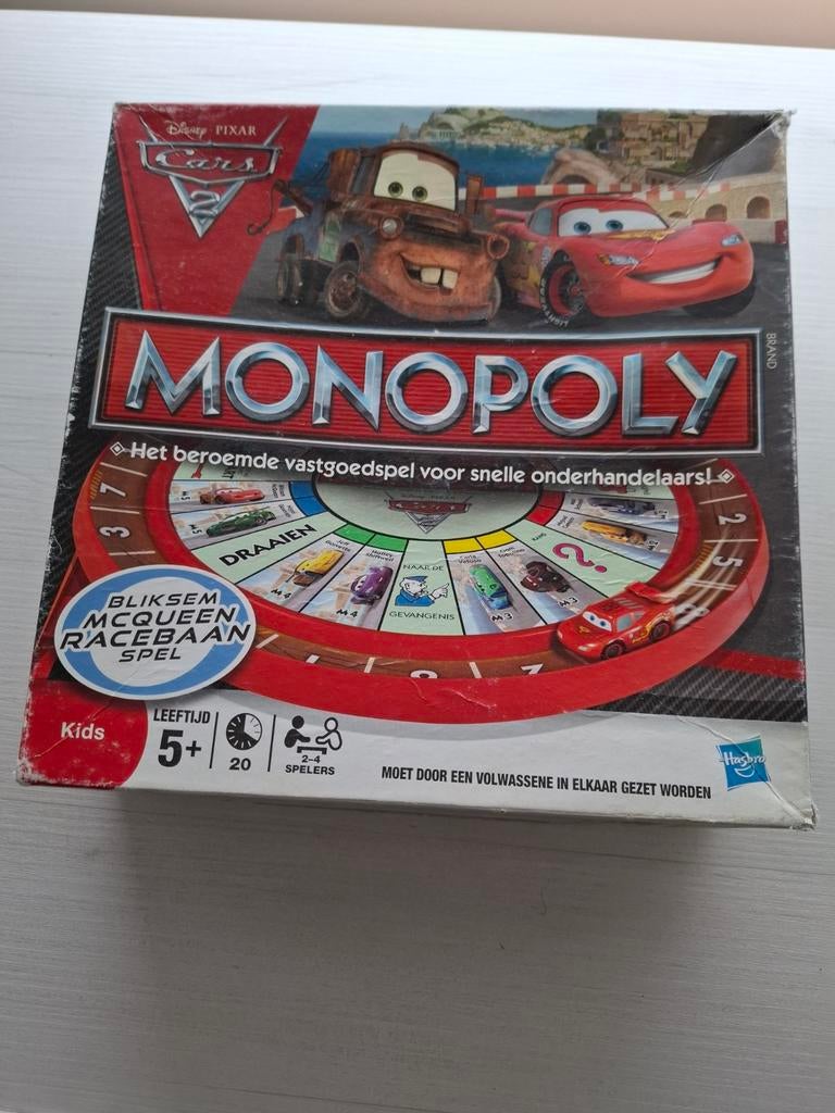 Monopoly Cars, Hobby en Vrije tijd, Gezelschapsspellen | Bordspellen, Drie of vier spelers, Ophalen of Verzenden, Gebruikt