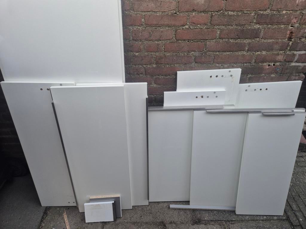 Frontjes Hacker laklaminaat hoogglans Laser briljant wit, Huis en Inrichting, Ophalen, Gebruikt, Wit, 50 tot 100 cm