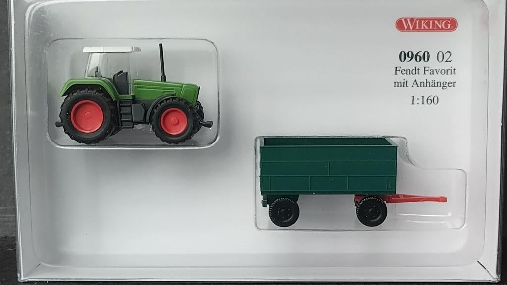 Fendt Favorit tractor met aanhanger 1:160 Wiking Pol, Tractor of Landbouw, Nieuw, Wiking@wiking.de, Unter den Eichen 8 Berlin Germany