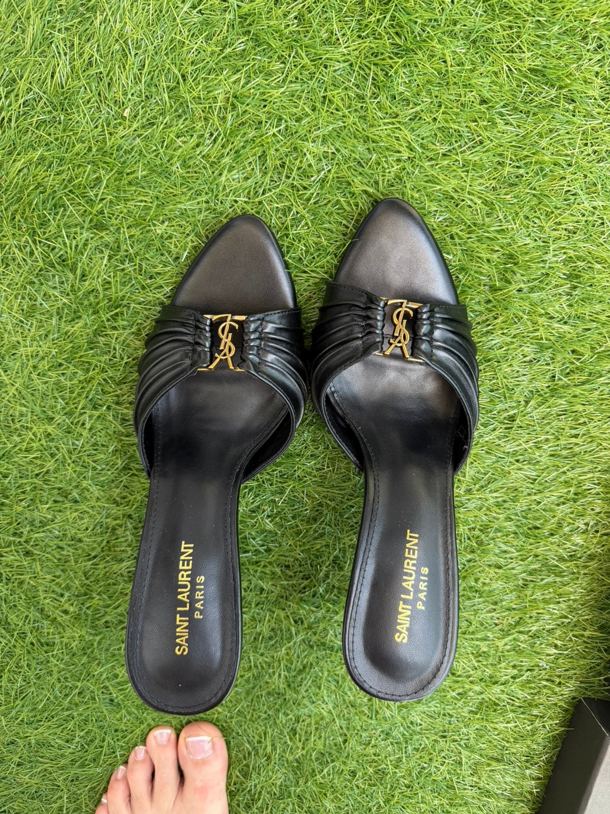 Nieuwe Saint Laurent hakken maat 39 met doos en tas, Zwart, Nieuw, Sandalen of Muiltjes, Ophalen of Verzenden