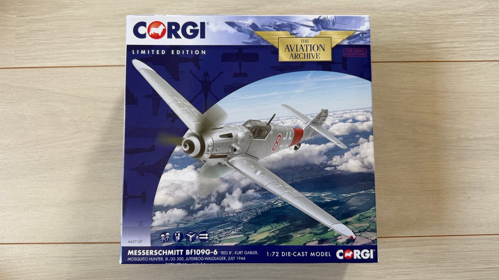 Corgi AA27107 Messerschmitt Bf109G6 Red 8, Ophalen of Verzenden, Zo goed als nieuw, Schaalmodel