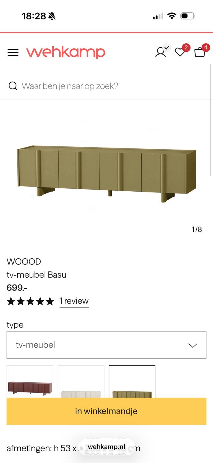 Gezocht: Woood basu tv meubel moss 200cm, Ophalen of Verzenden, Zo goed als nieuw, 25 tot 50 cm, Minder dan 100 cm