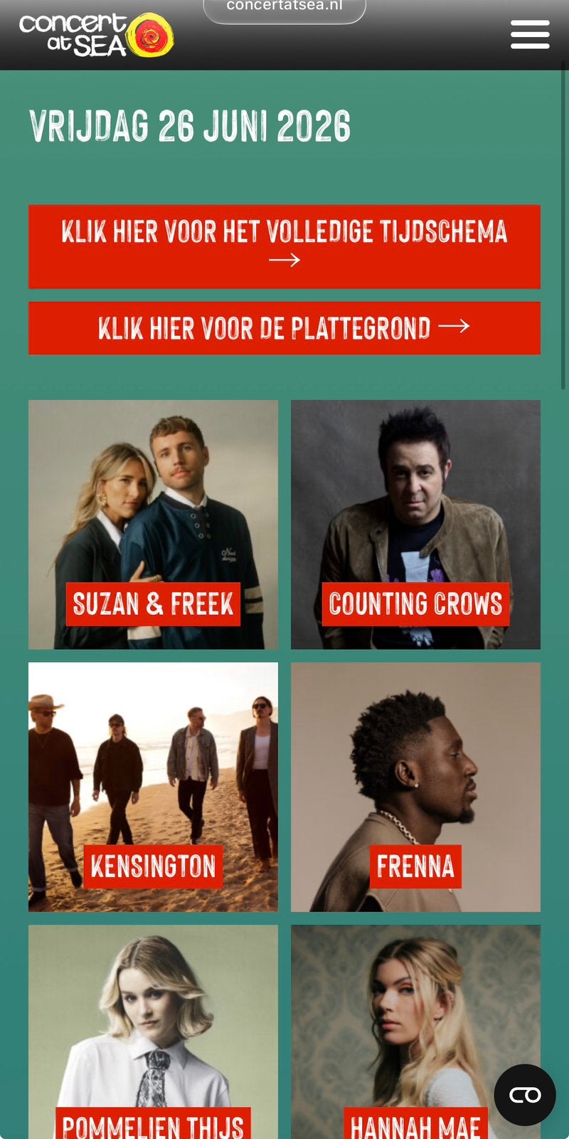 4 X vrijdagticket Concert at Sea, Drie personen of meer, Juni, Levenslied