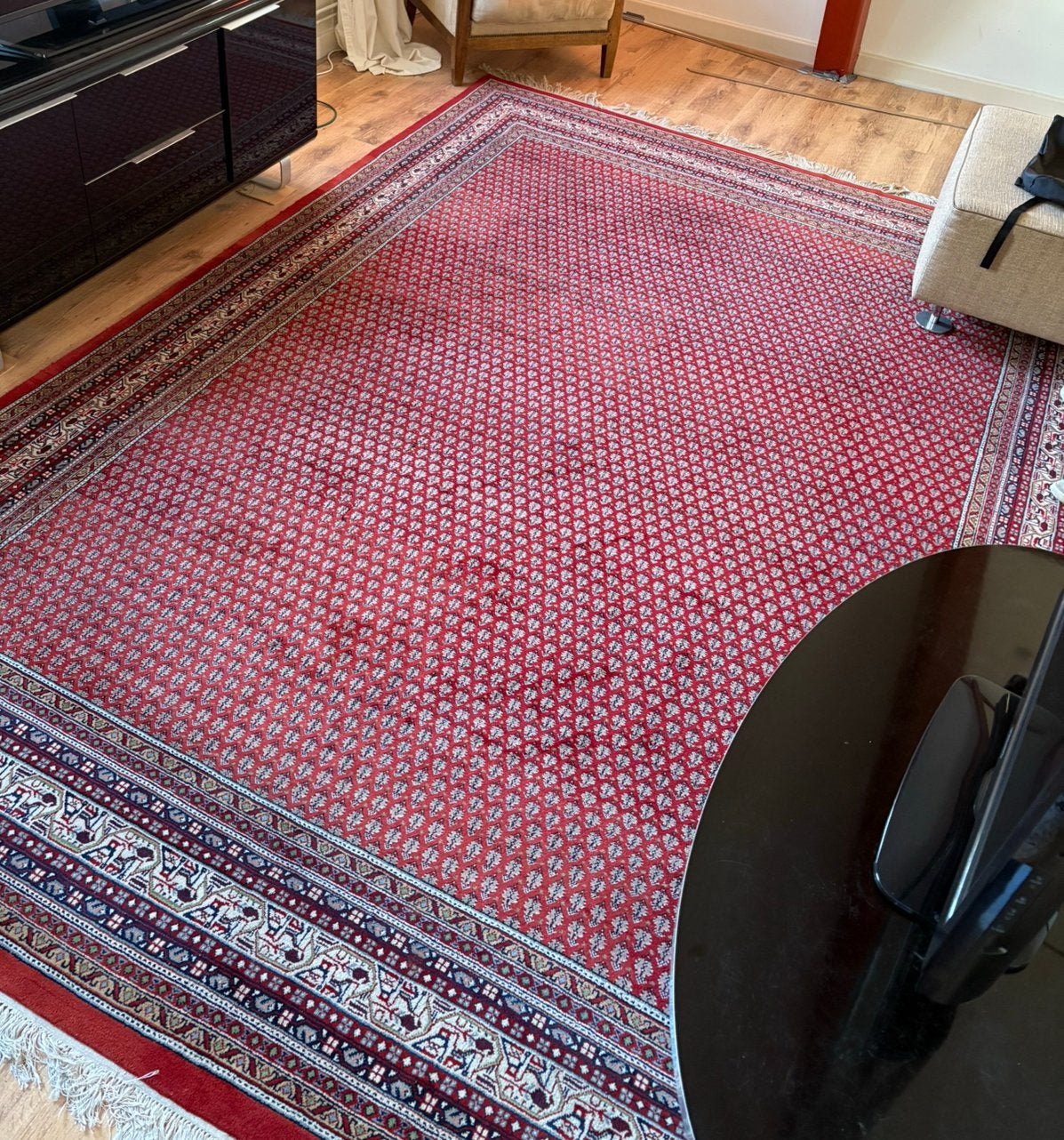 Handgeknoopt Perzisch tapijt Mir (Zuiver scheerwol), Ophalen, 200 cm of meer, Zo goed als nieuw, Rechthoekig