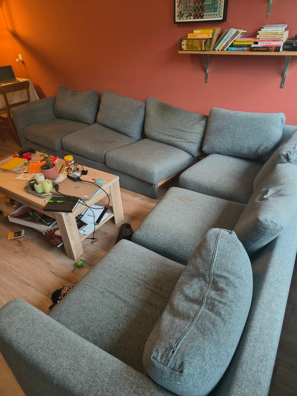 GRATIS af te halen: hoekbank incl kussens (Leiden), Ophalen, Gebruikt