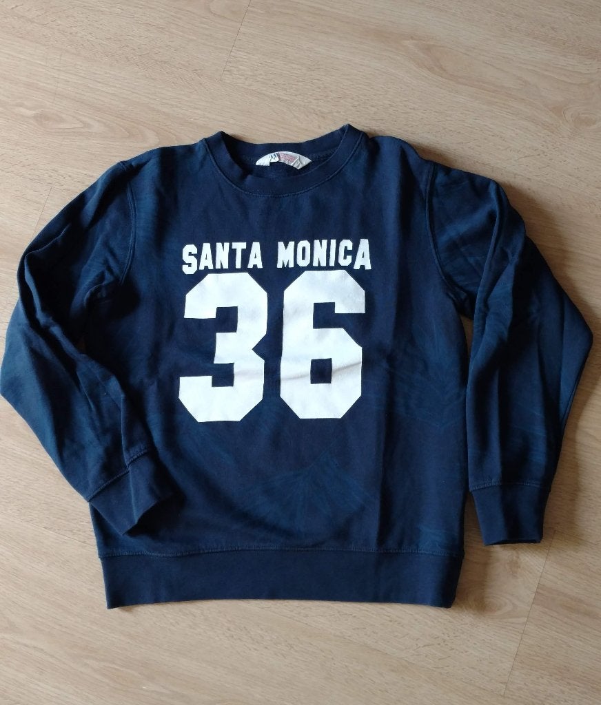 H&M blauwe jongens sweater maat 146/152 izgs, Ophalen, Zo goed als nieuw, Jongen, Trui of Vest