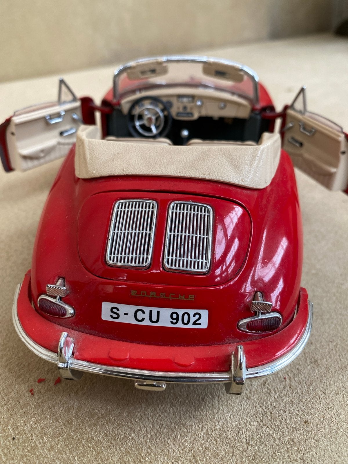 Porsche 356B 1961 1:18 modelauto - Rood, Ophalen, Gebruikt, Auto, Overige merken