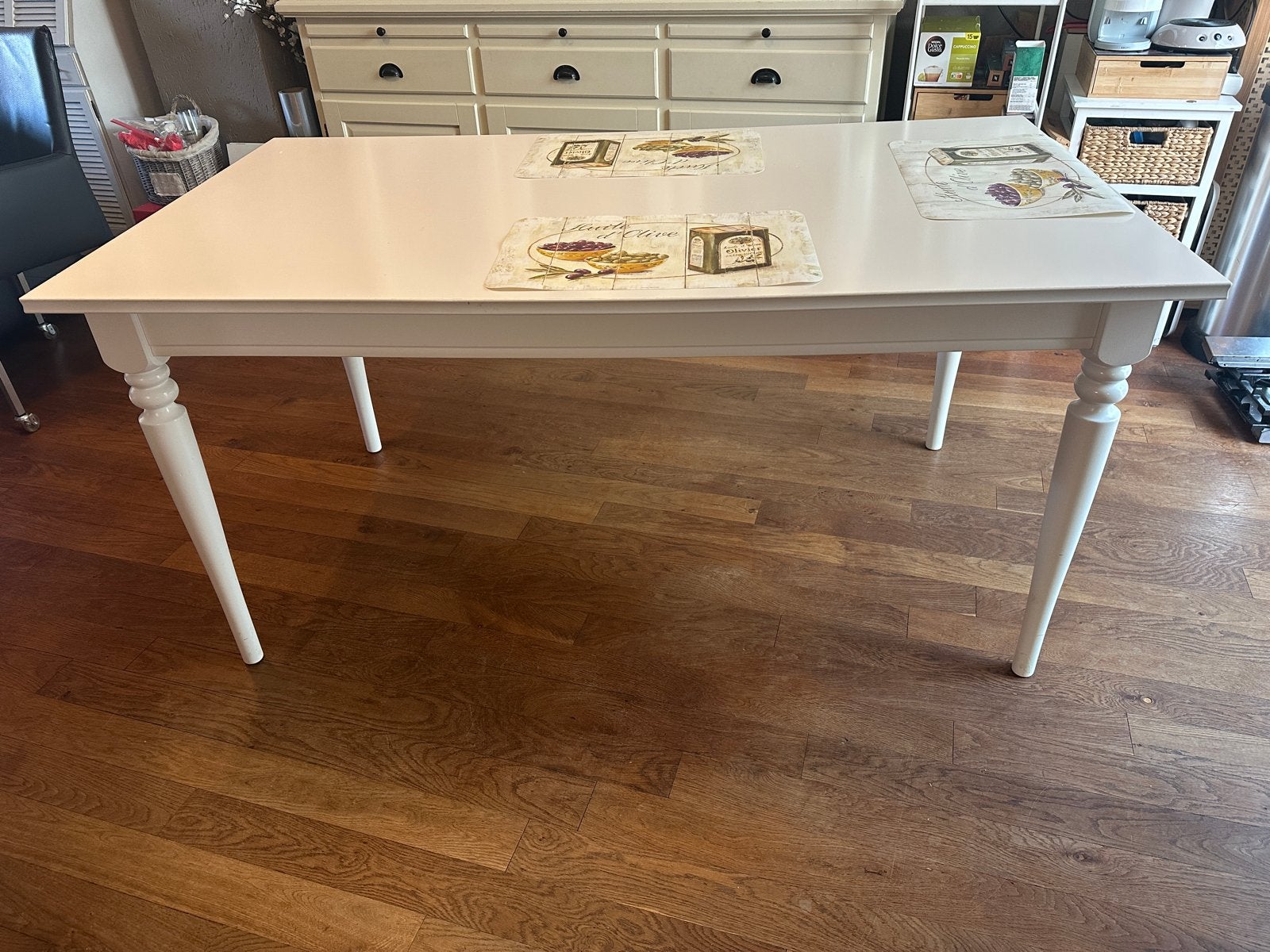 IKEA ROSENTORP Uitschuifbare Tafel Wit, Ophalen, 50 tot 100 cm, Zo goed als nieuw, Vijf personen of meer