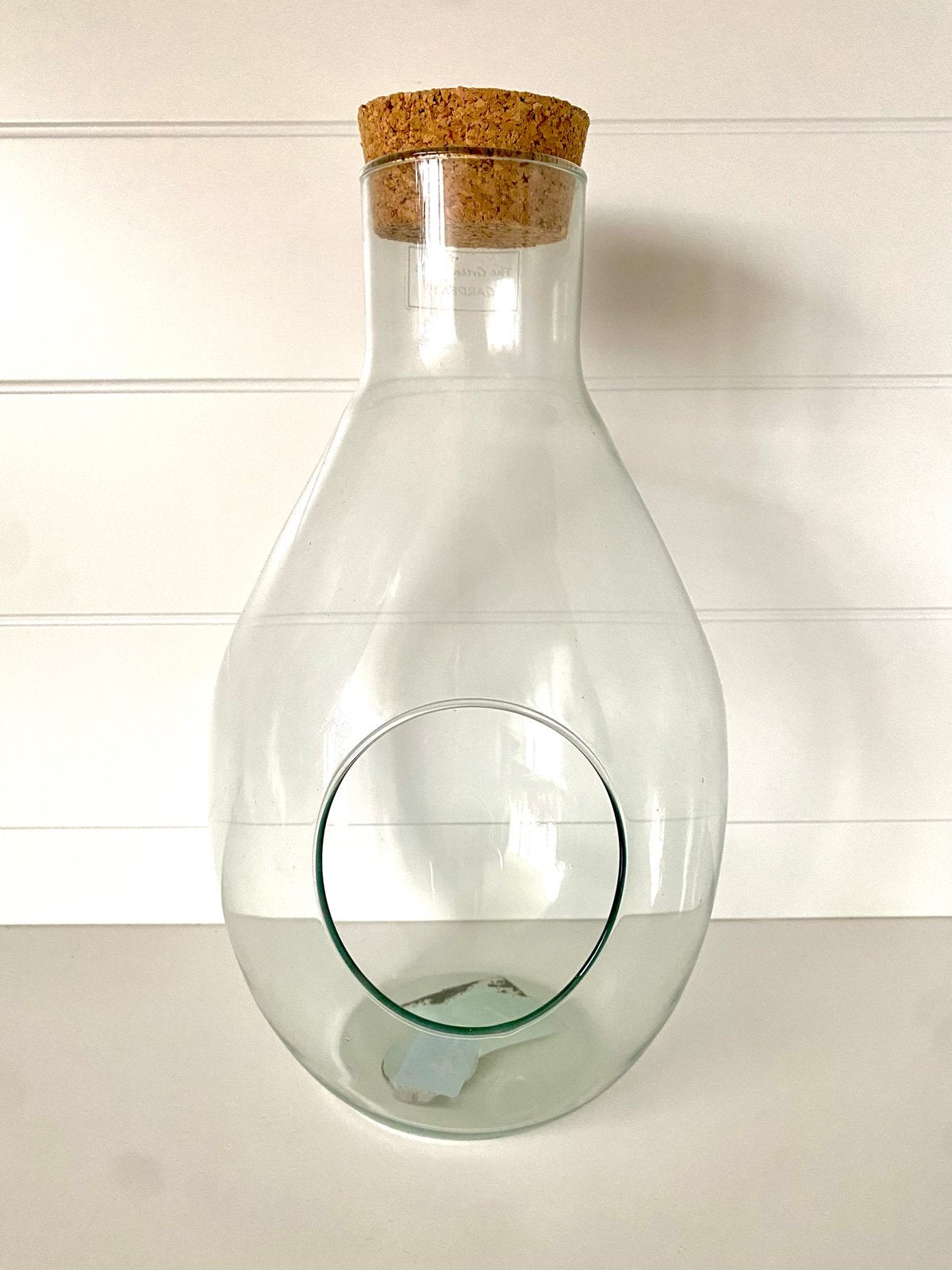 Glazen terrarium met kurken stop - 33 cm hoog, Ophalen of Verzenden, Zo goed als nieuw, Glas, Modern