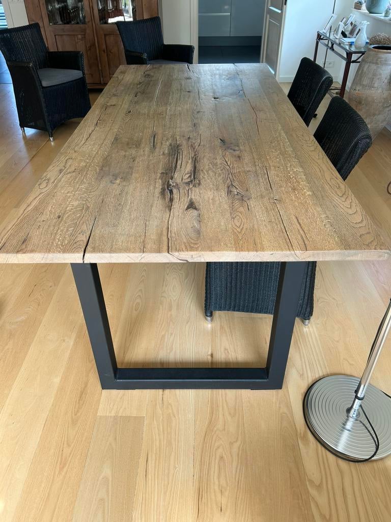 Eettafel eikenblad als nieuw, Ophalen, 200 cm of meer, 50 tot 100 cm, Zo goed als nieuw