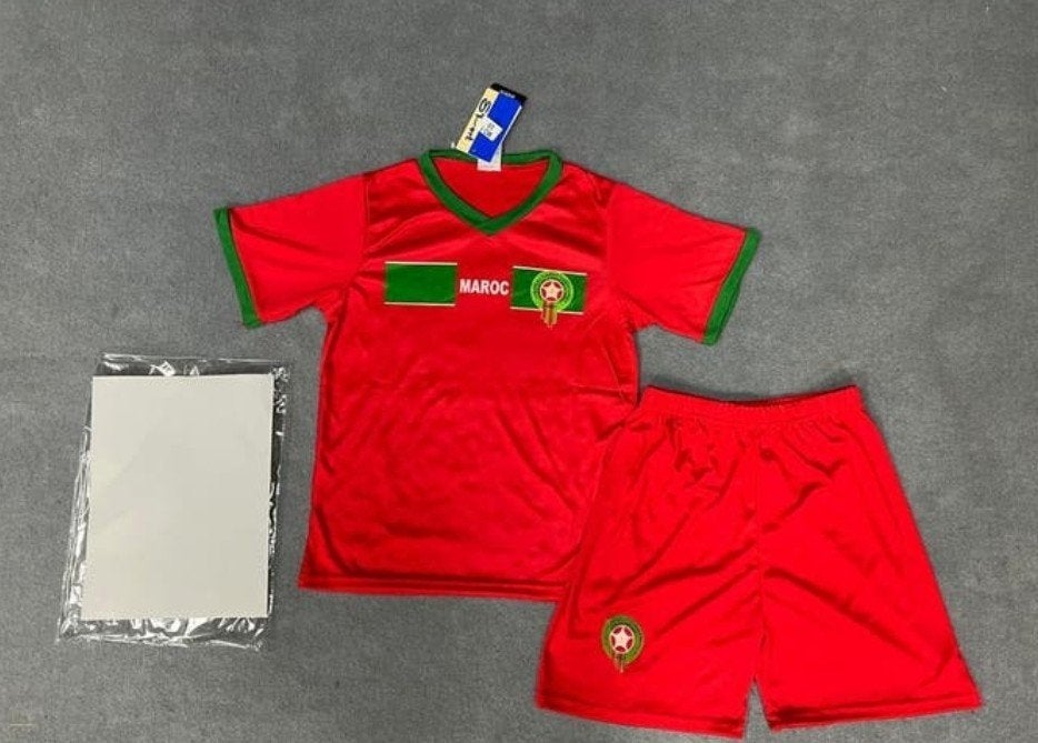 Marokko Voetbaltenue voor Kinderen - Rood/Groen, Ophalen of Verzenden, Nieuw, Onbekend, Jongen of Meisje