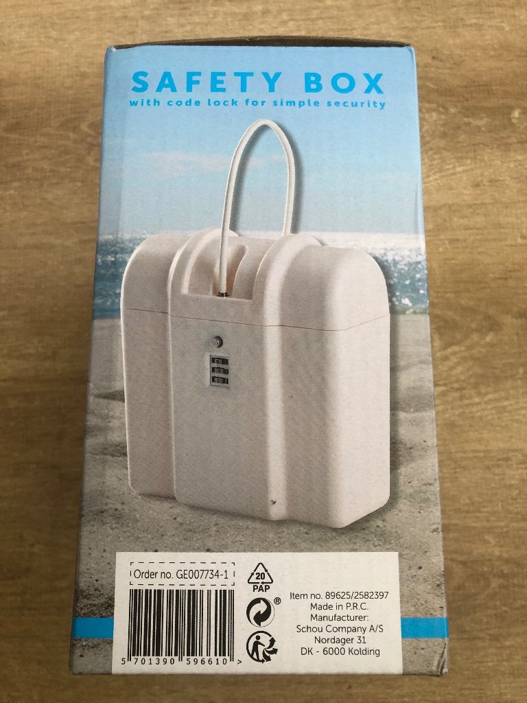 Kluisje Tas Box met Kabellus en Cijferslot Strand Terras Uit, Ophalen of Verzenden, Zo goed als nieuw