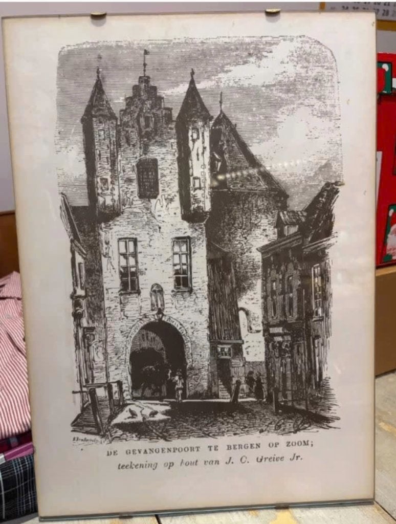 Illustratie Gevangenpoort Bergen op Zoom (30x40 cm), Ophalen of Verzenden