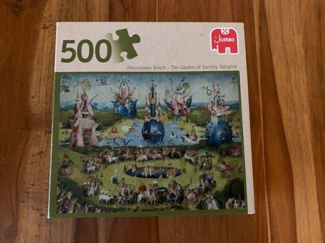 Jheronimus Bosch puzzel - De tuin der lusten - z.g.a.n., Ophalen of Verzenden, 500 t/m 1500 stukjes, Zo goed als nieuw, Legpuzzel