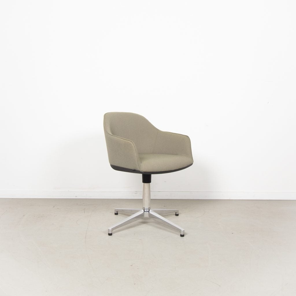 Vitra Softshell Bureaustoel Grijsgroen Stof - Aluminium, Niet ingevuld, Zo goed als nieuw, Niet ingevuld, Niet ingevuld