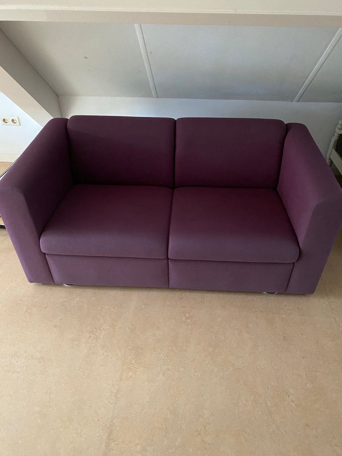 paarse tweezitsbank designbank, Ophalen, Gebruikt, 150 tot 200 cm, Tweepersoons
