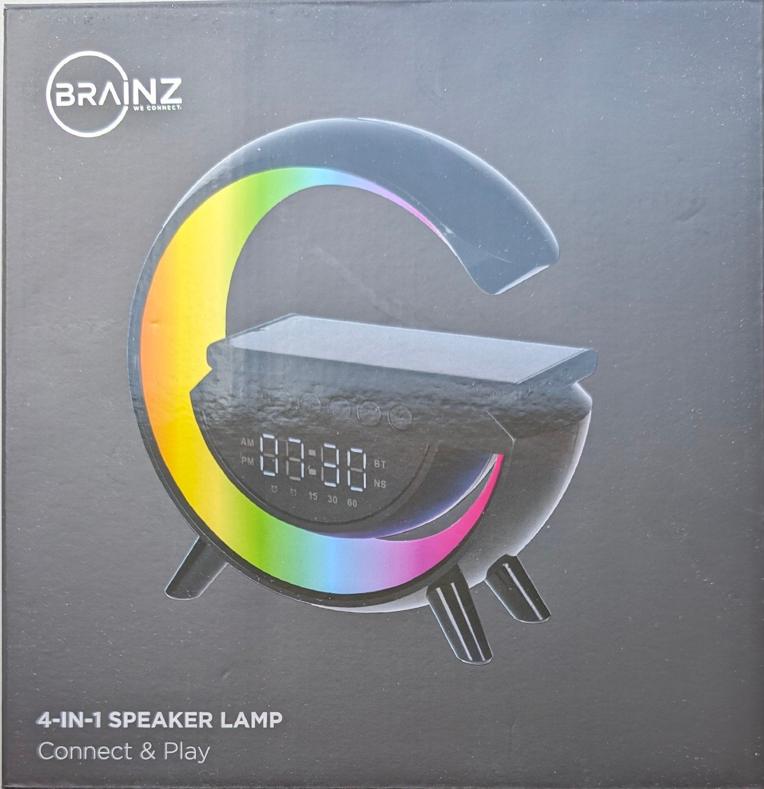 BRAINZ 4-in-1 Speaker Lamp met Draadloos Opladen & Wekker, Ophalen of Verzenden, Nieuw
