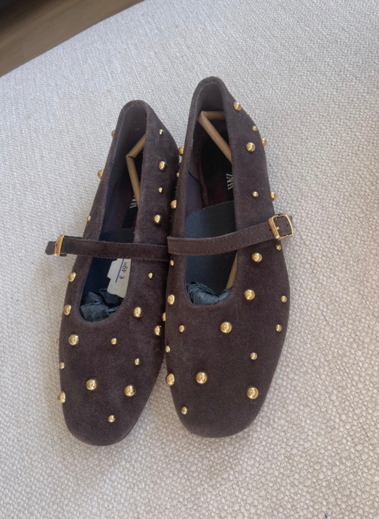 Zara ballerina’s Mary Jane, Bruin, Verzenden, Nieuw, Ballerina's
