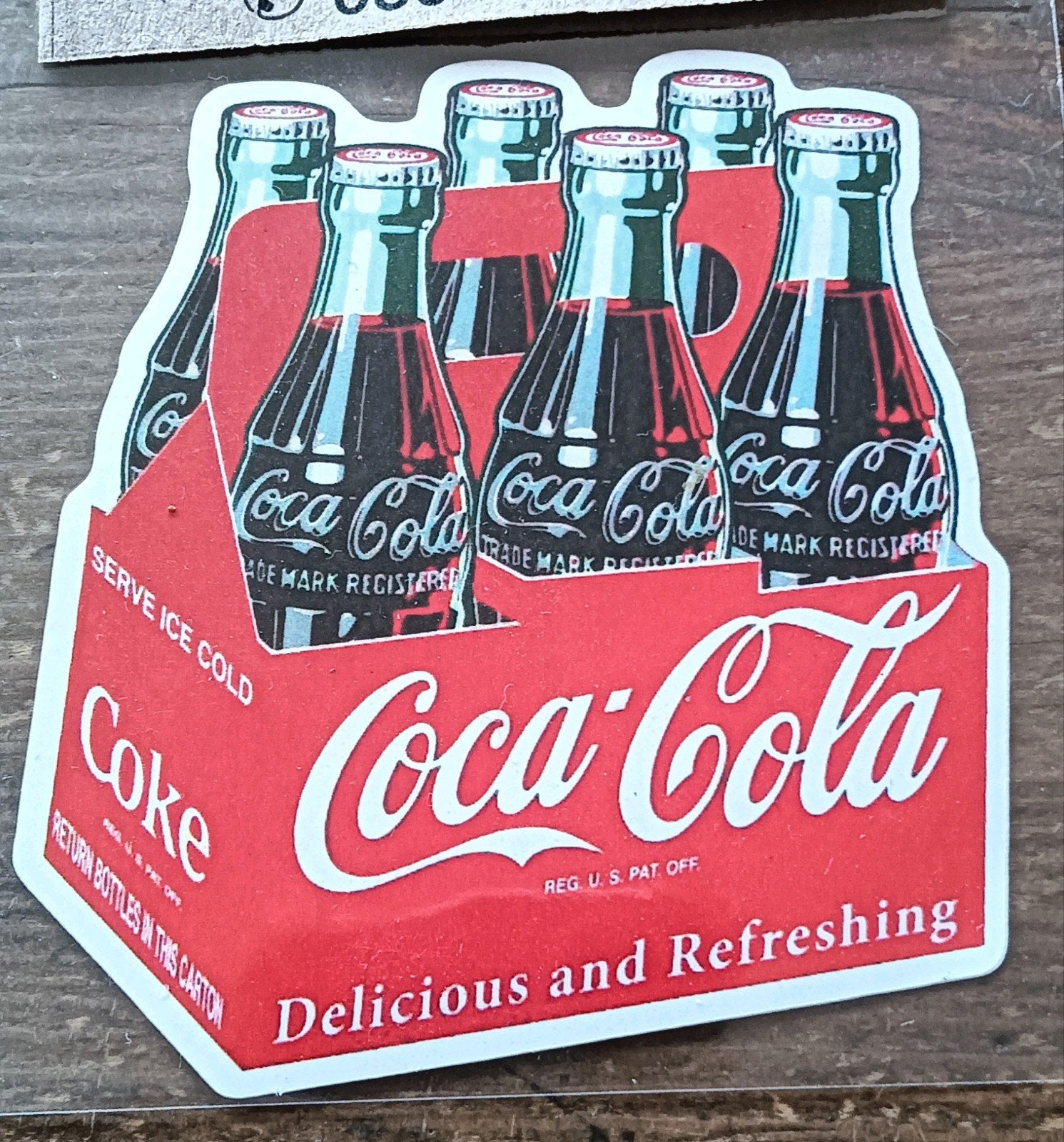 Coca Cola stickers flessen in krat 7,5 x 8 cm, Verzamelen, Ophalen of Verzenden, Nieuw, Overige typen