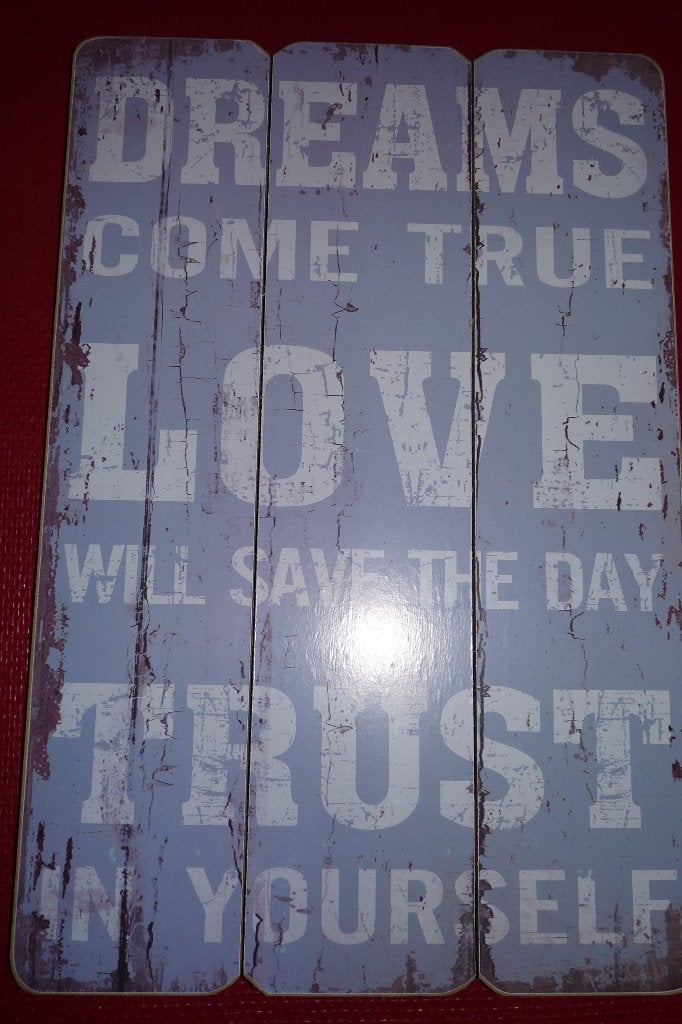 nieuw tekstbord Dreams, Love, Trust 60x40 cm, Tekstbord, 40 cm, Nieuw, Ophalen of Verzenden
