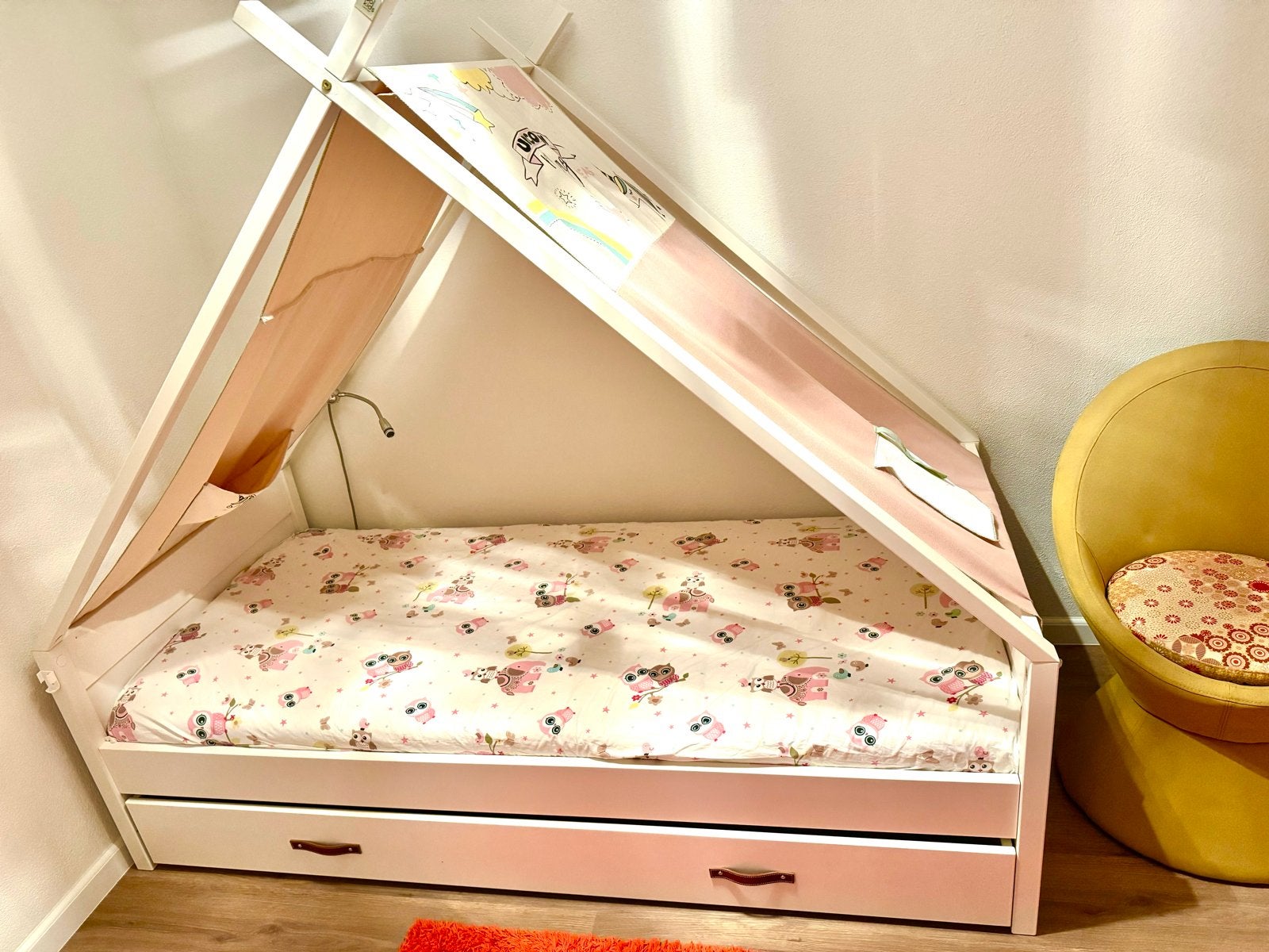 Cool Kids Tipi Bed met Lade - gebruikt, Ophalen, 85 tot 100 cm, Zo goed als nieuw, Lattenbodem