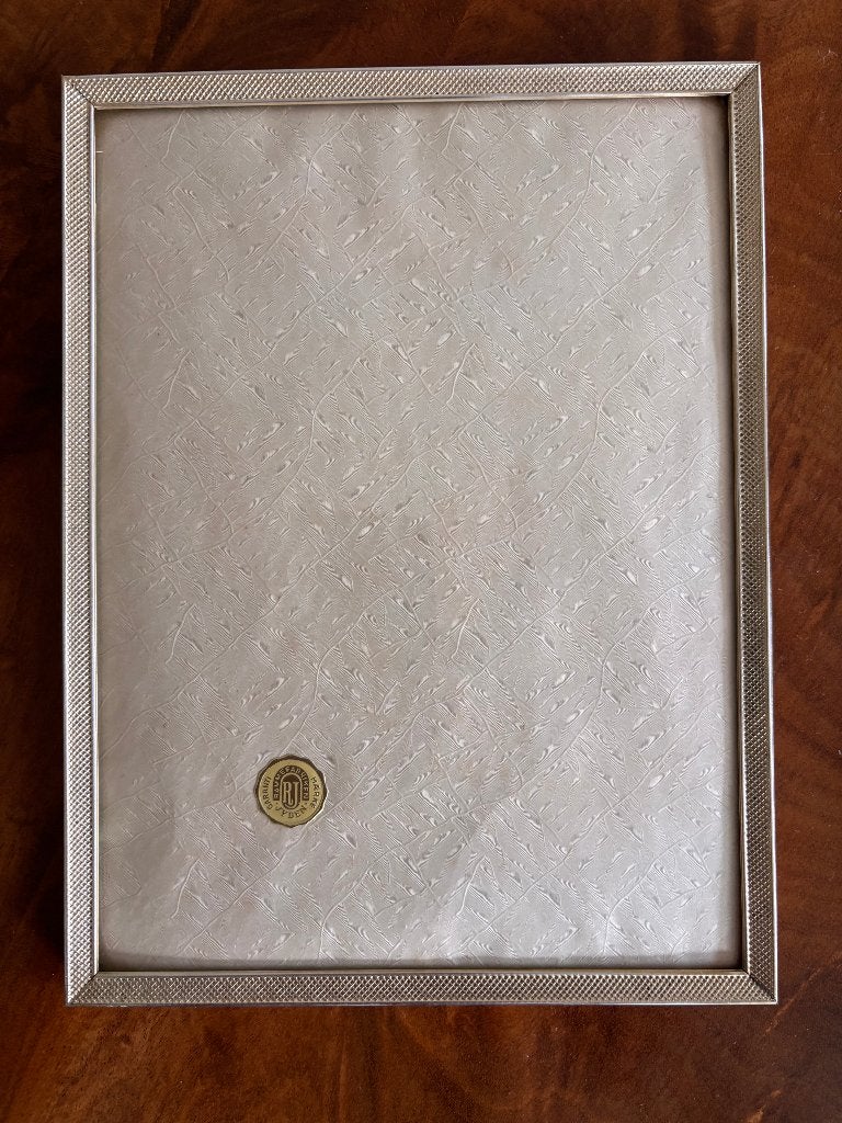 Vintage fotolijst Jyden met metalen lijst en bol glas 18*24., Ophalen of Verzenden