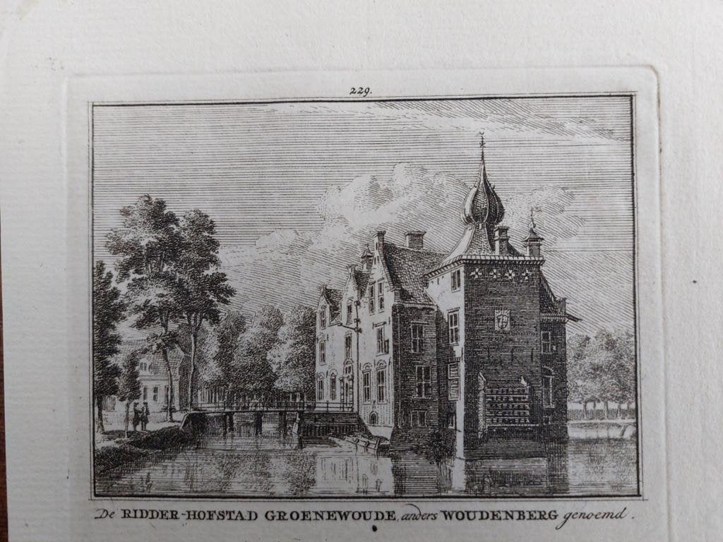 229 / Ridderhofstad Groenewoude in Woudenberg, Antiek en Kunst, Kunst | Etsen en Gravures, Ophalen of Verzenden