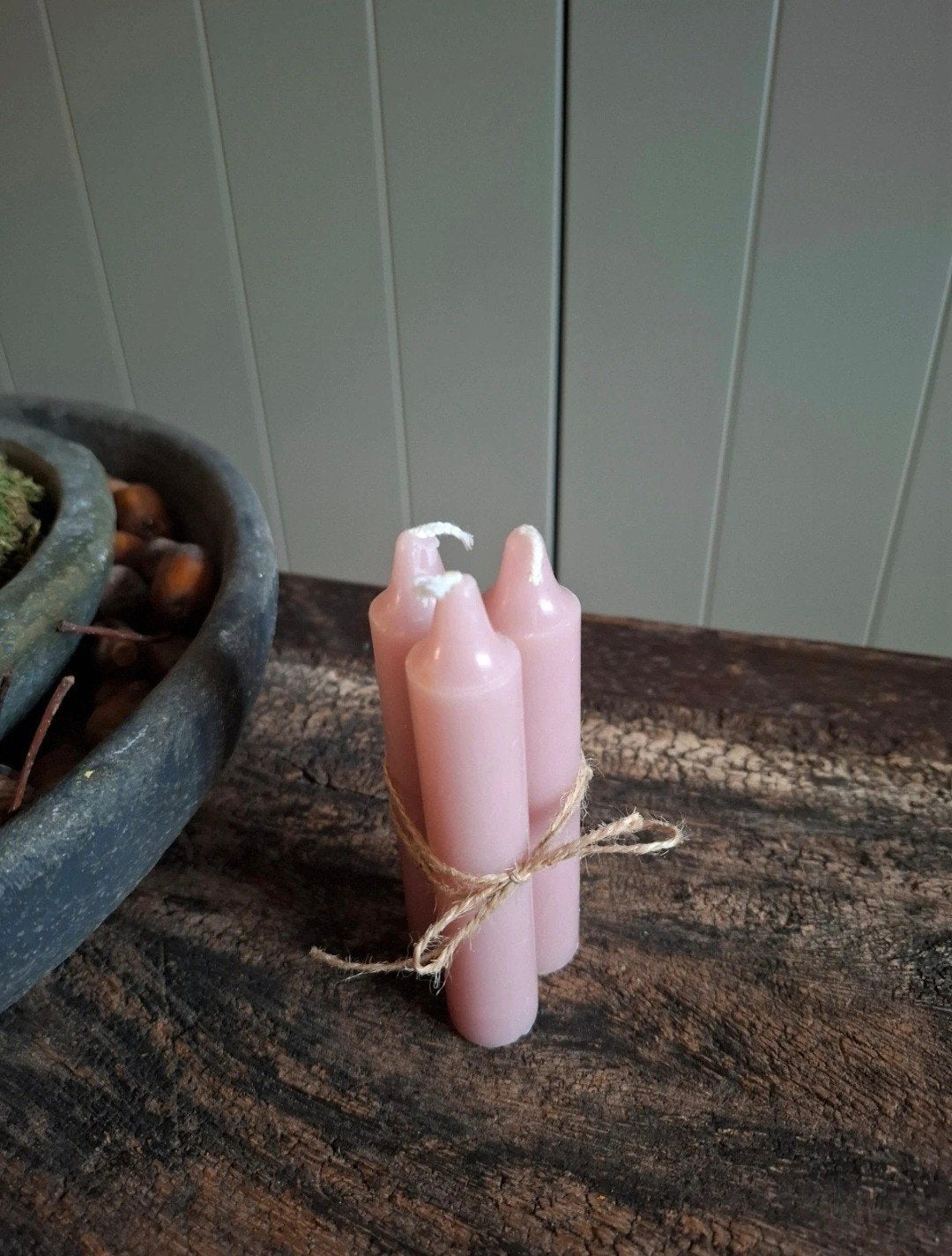 3 Roze kaarsen, Ophalen of Verzenden