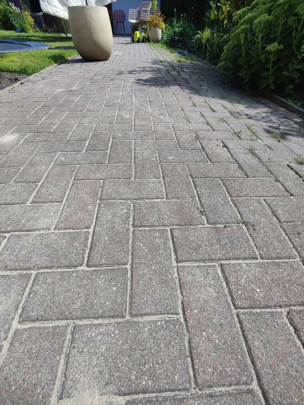Klinkers oprit van 24m2 - zelf verwijderen, Ophalen, Gebruikt, Klinkers, 10 m² of meer