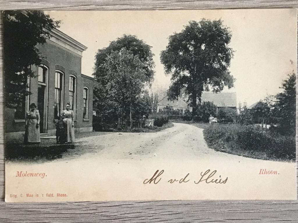 Rhoon Molenweg ca 1910, Verzamelen, Ansichtkaarten | Nederland, Verzenden, Voor 1920, Ongelopen, Zuid-Holland