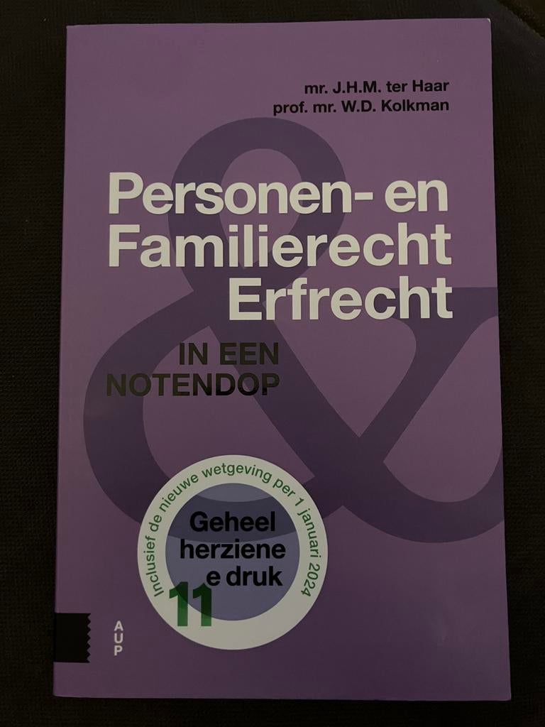 Personen- en Familierecht, Erfrecht 11e, ISBN: 9789048563203, Ophalen of Verzenden, Alpha, Zo goed als nieuw, WO