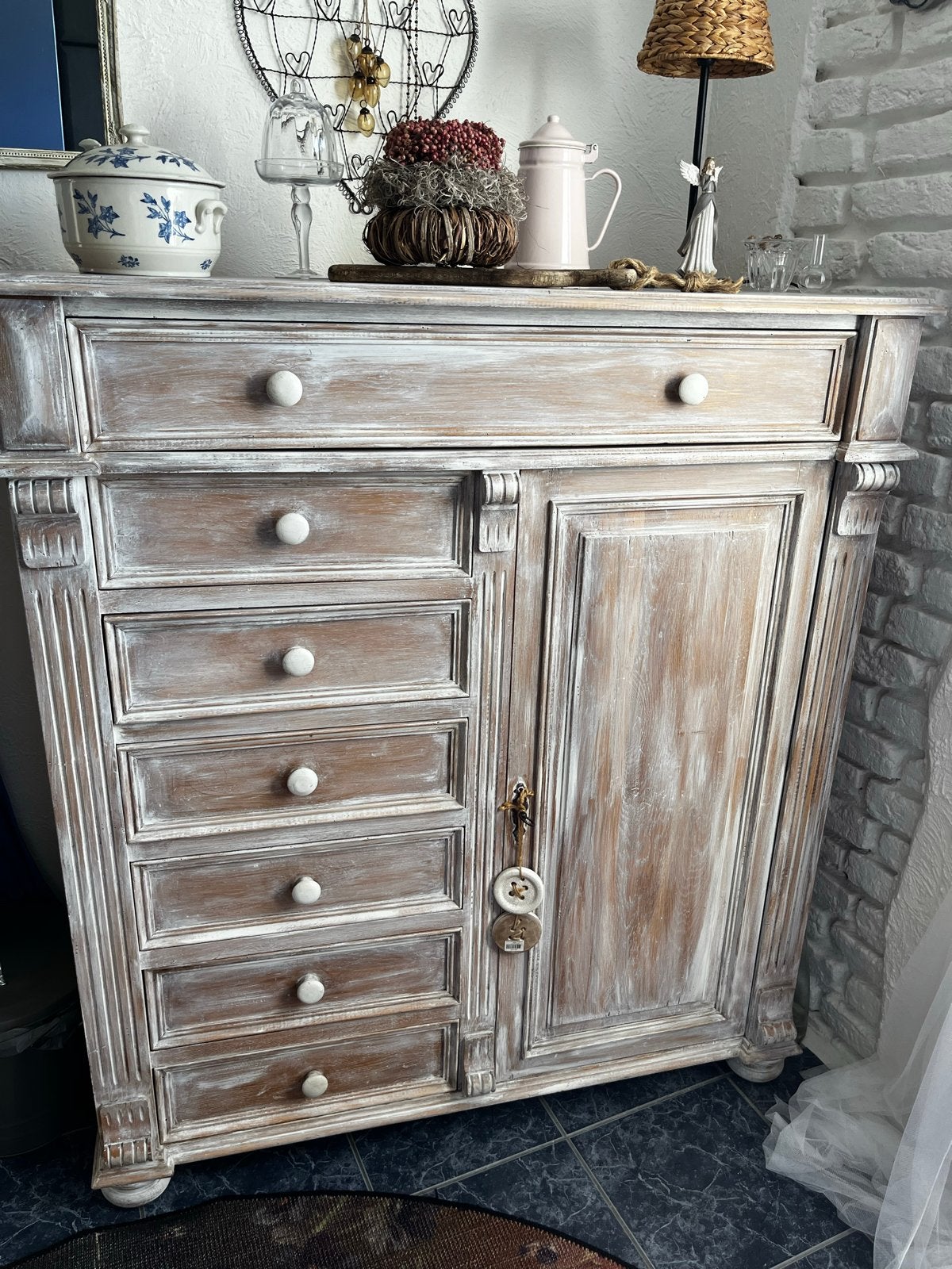 Gepimpte eikenhouten kast - Landelijke stijl, Ophalen, Gebruikt