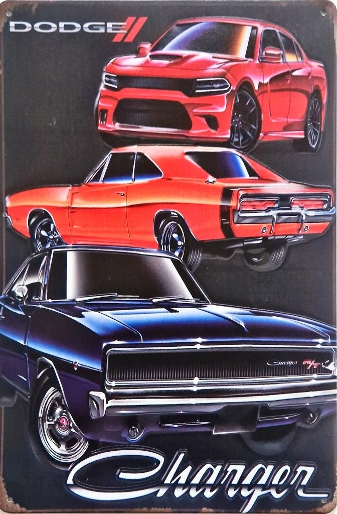 Wandbord, American Special car, Dodge Charger, metaal deco, Ophalen of Verzenden, Nieuw, Metaal, Decoratieobject