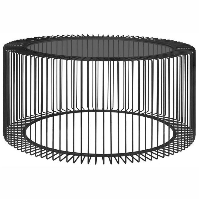 Riverdale Rocco salontafel metaal met glazen blad - nieuw, Huis en Inrichting, Tafels | Salontafels, 50 tot 100 cm, Rond, Nieuw
