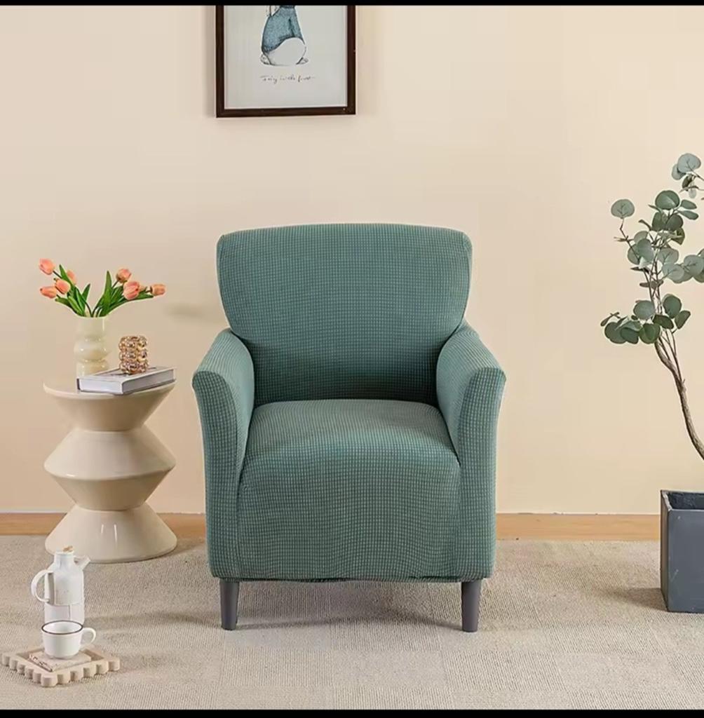 Jacquard Universele Stoelhoezen - 2 Stuks Groen, Huis en Inrichting, Stoelen, Gebruikt, Overige kleuren, Ophalen of Verzenden