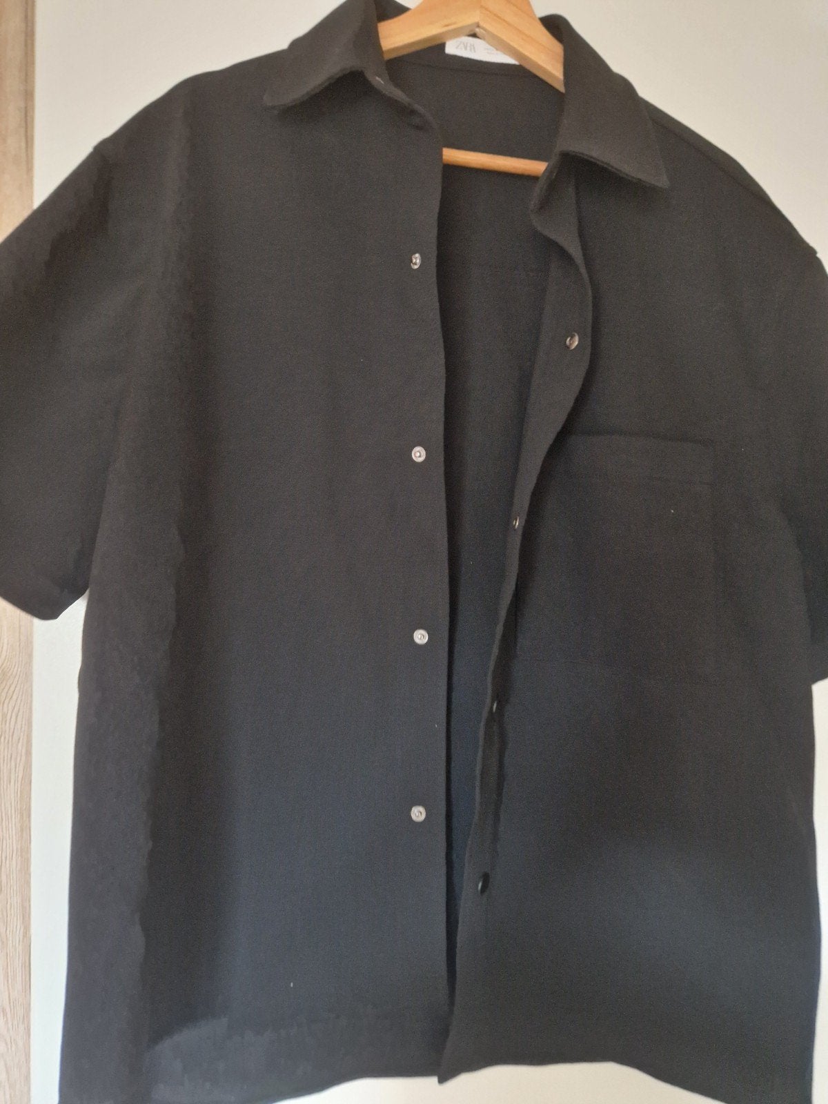 Zwarte overhemd met korte mouwen van Zara, Kleding | Heren, Ophalen of Verzenden, Nieuw, Zwart